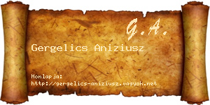Gergelics Aniziusz névjegykártya